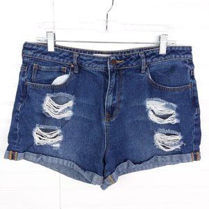 Bullhead Denim Dark Wash High-Rise Jean Shorts